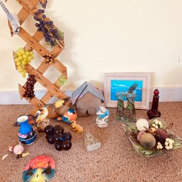 Glass Grapes, Bird House, Figurines, & More (porch)