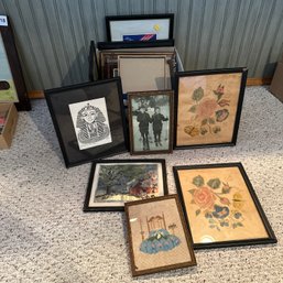Assorted Vintage Frames And Wall Art (DR)