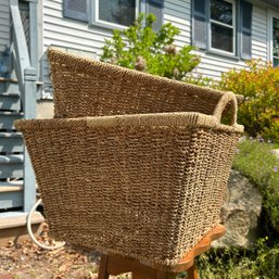 Pair Of Woven Storage Baskets