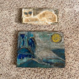 Pair Of Ceramic Wall Hanging Art Pieces (Mud Room)