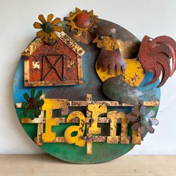 Welded Metal Art Sculpture 'farm Sign' 24inches (IS)