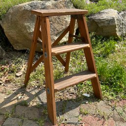 Adorable Rustic Wooden Step Ladder, Small Step Stool