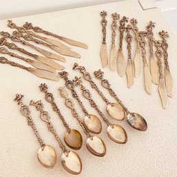 Montagnani Style Set Of Ornate Spoons & Knives (porch)