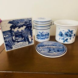 Assortment Of Blue & White Ceramic Decor From Germany, Holland & More (Kitchen)