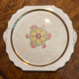 Vintage Southern Rose Platter With 22k Gold Accents (DR)