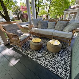 WOW! Porch Seating Area Set-Up Incl. Couch, Chair, Rug, & Ottomans (Porch)