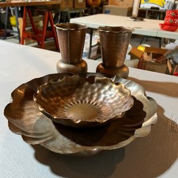 Copper Serving Bowls And Vases (Garage)