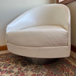 Vintage Mid-Century Craft Associates White Swivel Lounge Chair (Upstairs BR)