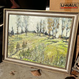 Stanley Hallett Landscape Oil Painting, Framed (Garage Center)