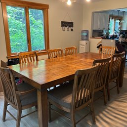 Wow! Vintage DREXEL Wooden Dining Table With Chairs And Extension Leaves