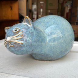 Adorable Blue Ceramic Decorative Cat