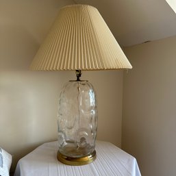 Vintage Funky Rippled Clear Glass Table Lamp (Upstairs BR)