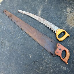 Pair Of Wood Handled Hand Saws (LR)
