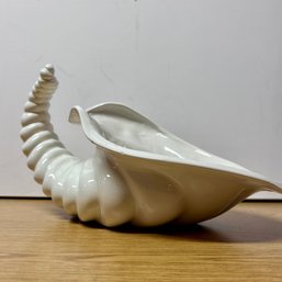 Vintage White Ceramic Cornucopia