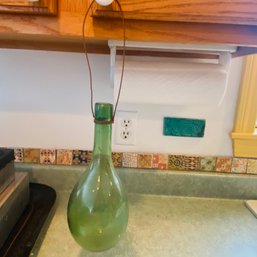 Green Glass Hanging Bottle (Kitchen)