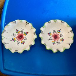 2 Small Floral Trinket Bowls Made In Portugal By Vestal