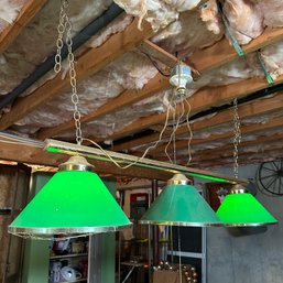 Vintage Green 3-Shade Pool Table Light (Basement 1)