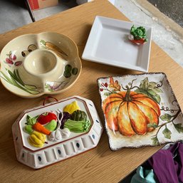 Ceramic Serving Trays, Dip Server And Wall Decor (Garage)