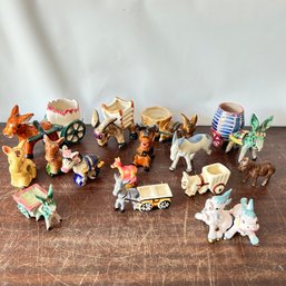 Super Cute Vintage Lot Of Decorative Donkey Figurines