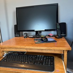 Computer Lot: Monitor, Wireless Keyboard And Mouse, Computer Speakers (First Floor BR 1)