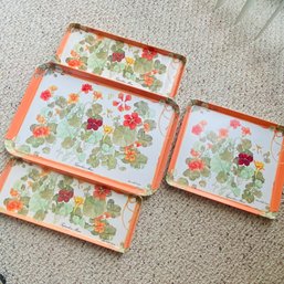 4 Pretty Orange, Green And White Design Imports Ltd Floral Trays (Kitchen)