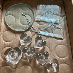 Small Glass Candle Holders And Other Items (LR)