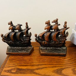 Metal Ship Bookends