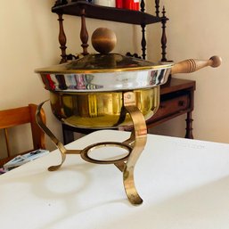Gold Fondue Pot/Chafing Dish