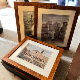 Set Of 8 Prints In Nice Frames (basement)