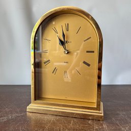 Vintage Howard Miller Brass Quartz Desk Clock