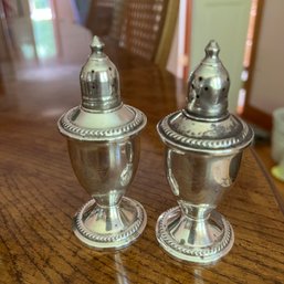 Vintage Sterling Silver Reinforced Salt And Pepper Shakers (DR)