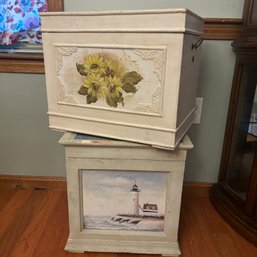 Beautiful Lined Wooden Storage Boxes-restore Project (BM)