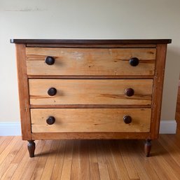 Vintage Wooden Three Drawer Dresser (BR 1)