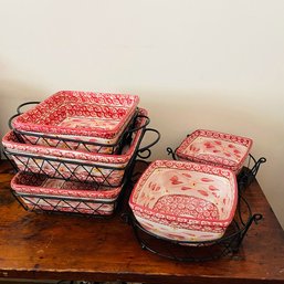 Set Of Red Temptation Dishes