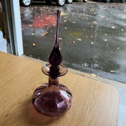 Pretty Purple Glass Decanter With Stopper (Garage)