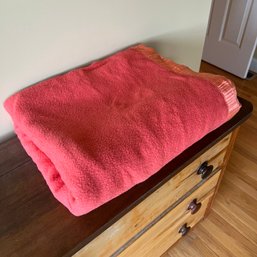 Vintage Coral Pink Throw Blanket (BR 1)
