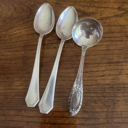 Set Of Three Sterling Silver Spoons (DR)