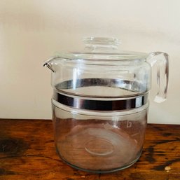 Glass Coffee Pot With Stainless Steel Band