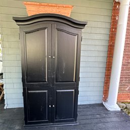 Black Painted Cabinet With Contents, Including Outdoor Decor (Porch)