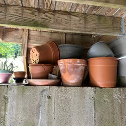 Assorted Flower Pots, Some Terra Cotta/Pottery (Back Patio)