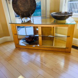 Wood And Glass Media Stand (Living Room)