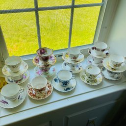Large Lot Of Assorted Teacups And Saucers No. 3 (Dining Room)