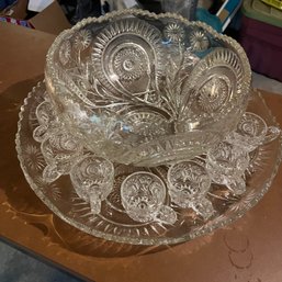 Extra Large Punch Bowl With Underplate And Cups (basement)