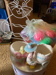 Easter Bundle (easter Eggs, Two Ceramic Figurines, Egg Holder)