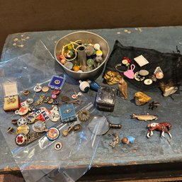 Assortment Of Vintage Trinkets, Pins, Figurines, & More (66997 - PR) (OA)