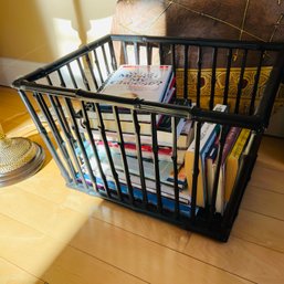 Metal Basket With Books (Living Room)