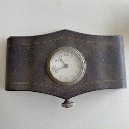 Vintage Waltham Leather Clock - Possibly A Car Accessory