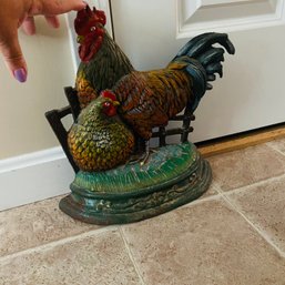 Heavy, Metal Rooster & Chicken Door Stop (Kitchen)