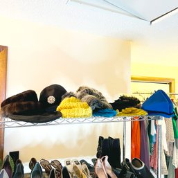 Assortment Of Women's Hats: Wool, Acrylic, Faux Fur, Etc. (Upstairs Shelf)