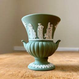 Vintage WEDGWOOD JASPERWARE Green Mini Vase